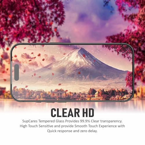 SupCares Bezal less Dust Fillter Tempered Glass for iPhone 17 Pro (6.3 Inch) With Installation Kit | Military-Grade Gorilla Screen Protector | Edge to Edge Coverage | Black - Image 4
