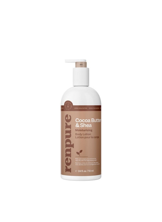Renpure - Renpure Cocoa Butter & Shea Butter Ultra-Hydrating Body Lotion - Rich & Creamy Formula for Long Lasting Hydration- For Dry to Very Dry Skin - Cocoa Butter and Shea Butter - 24 Fl Oz - Image 1