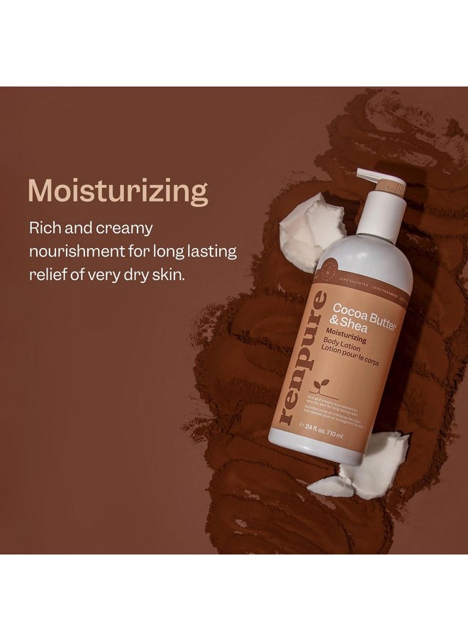 Renpure - Renpure Cocoa Butter & Shea Butter Ultra-Hydrating Body Lotion - Rich & Creamy Formula for Long Lasting Hydration- For Dry to Very Dry Skin - Cocoa Butter and Shea Butter - 24 Fl Oz - Image 1