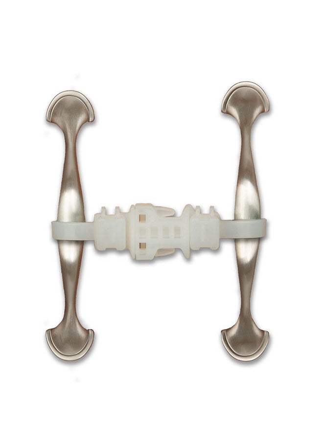 Kiscords - Baby Safety Cabinet Locks For Handles Child Safety Cabinet Latches For Home Safety Strap For Baby Proofing Cabinets Kitchen Door Rv No Drill No Screw No Adhesive /4 Pack (White) - Image 1