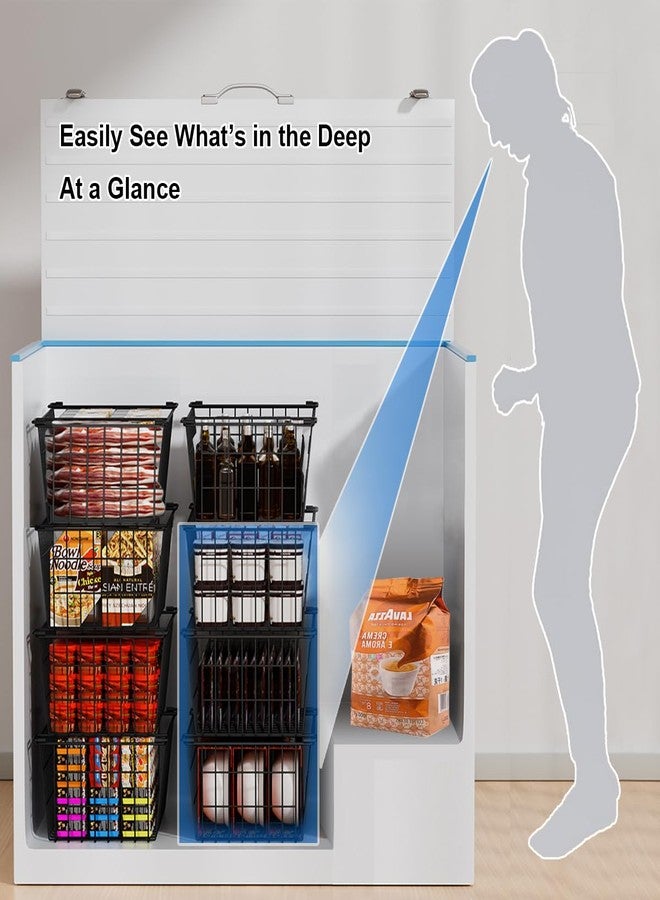 Orgneas Freezer Organizer Bins Baskets for Chest Deep Freezer, Stacking Large Container Organizer and Storage Baskets for Freezer Sort Frozen and Meats - Image 4
