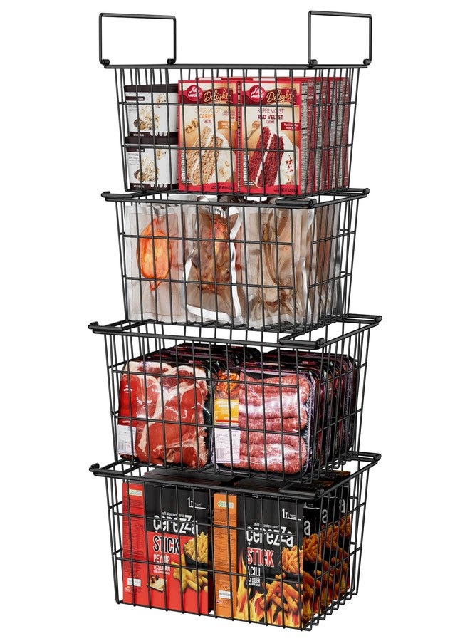 Orgneas Freezer Organizer Bins Baskets for Chest Deep Freezer, Stacking Large Container Organizer and Storage Baskets for Freezer Sort Frozen and Meats - Image 1