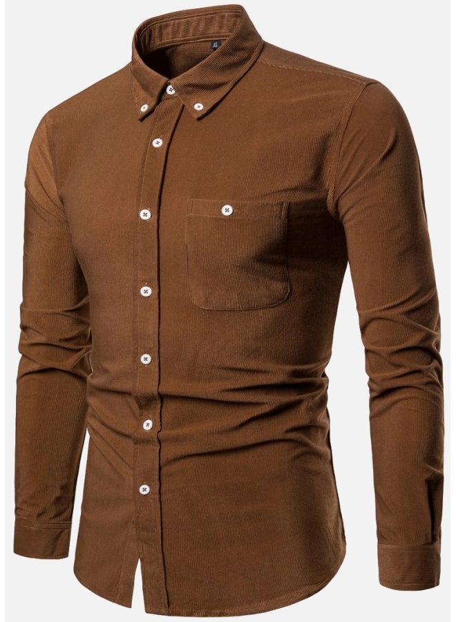 NIBEMINENT Pocket Design Shirt Brown 