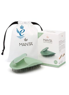 Manta Hair Hairbrush - Fully Flexible Hair Brush - Gentle Brush That Helps Prevent Hair Breakage - Scalp Care Massager and Detangler (Serene Green)