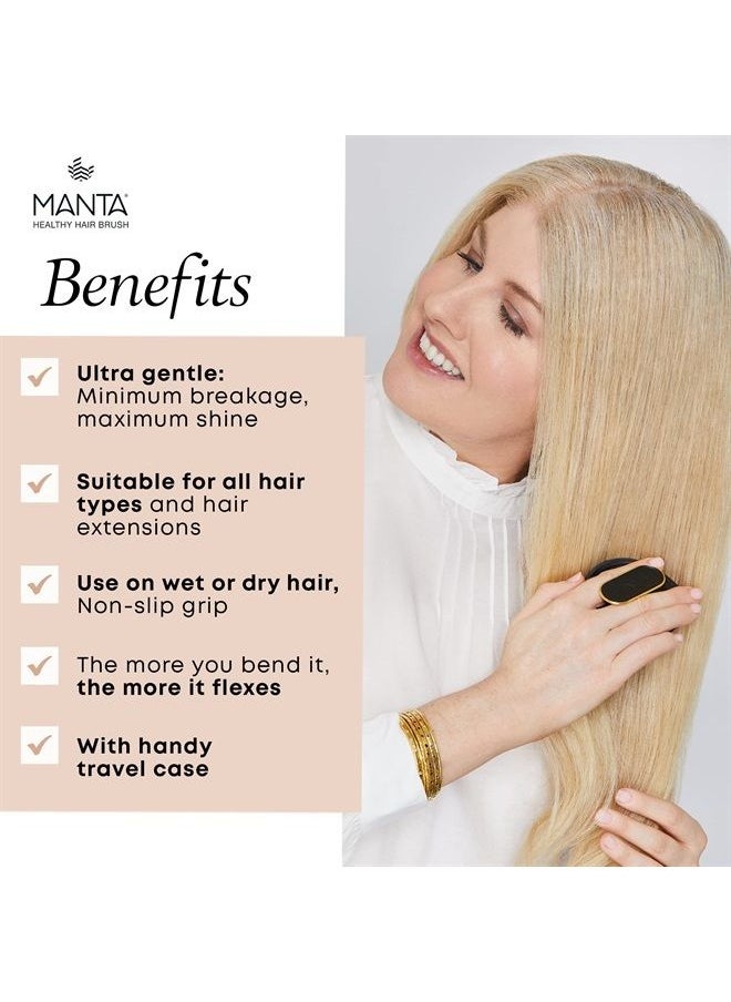 Manta - Manta Hair Hairbrush - Fully Flexible Hair Brush - Gentle Brush That Helps Prevent Hair Breakage - Scalp Care Massager and Detangler (Serene Green) - Image 1