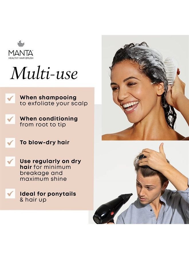 Manta - Manta Hair Hairbrush - Fully Flexible Hair Brush - Gentle Brush That Helps Prevent Hair Breakage - Scalp Care Massager and Detangler (Serene Green) - Image 1