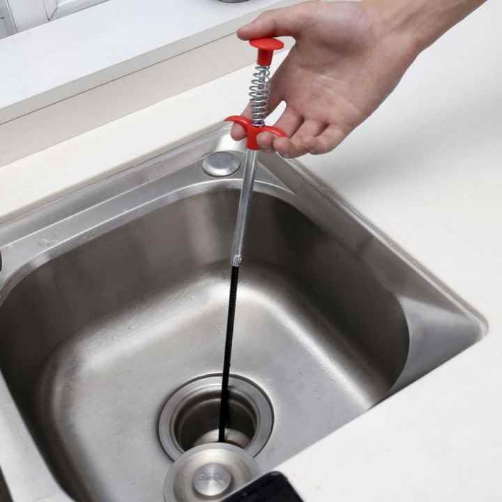 MYORA Stainless Steel Drain Pipe Cleaning Spring Stick, Hair Catching Drain Pipe Cleaning Claw Wire, Sink Cleaning Stick Sewer Tub Dredge Remover, Spring Drain Pipe Basin Cleaner Tool, 5ft (160cm) - Image 3