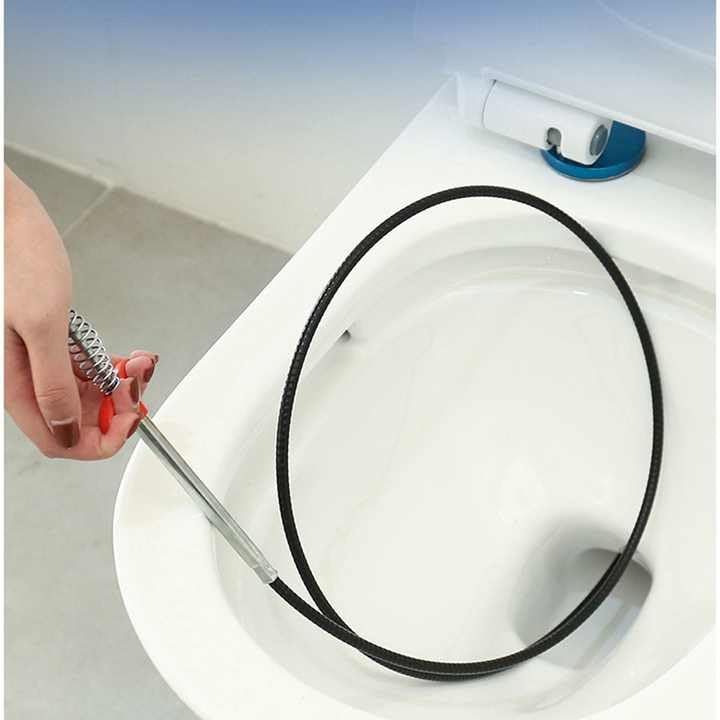 MYORA Stainless Steel Drain Pipe Cleaning Spring Stick, Hair Catching Drain Pipe Cleaning Claw Wire, Sink Cleaning Stick Sewer Tub Dredge Remover, Spring Drain Pipe Basin Cleaner Tool, 5ft (160cm) - Image 5