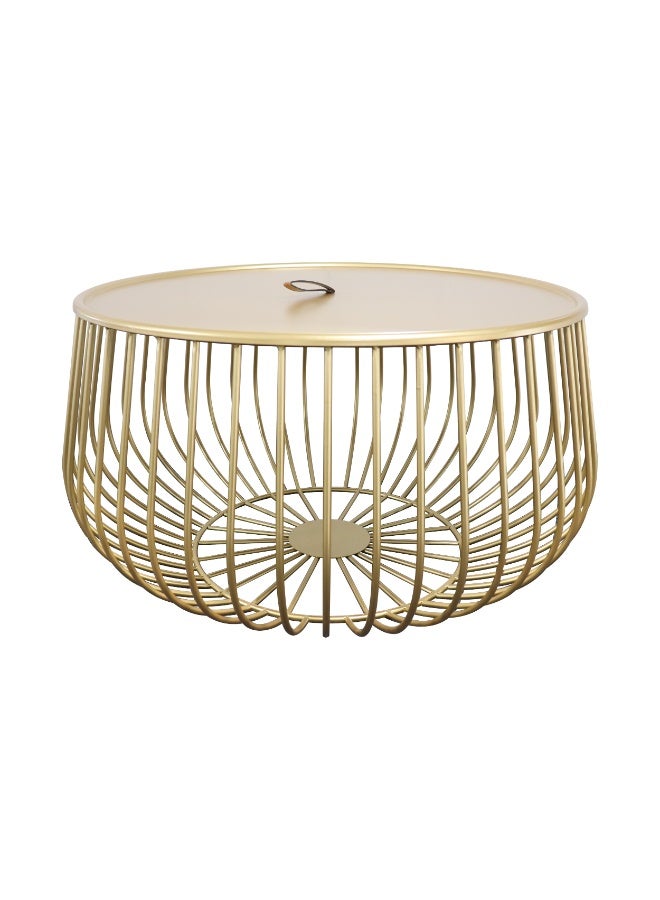 ebb & flow Moden & Elegant Iron Coffee Table For Living Room - Color: Gold - Dimensions: 80x80x42 CM - Image 3