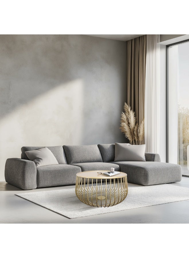 ebb & flow Moden & Elegant Iron Coffee Table For Living Room - Color: Gold - Dimensions: 80x80x42 CM - Image 1