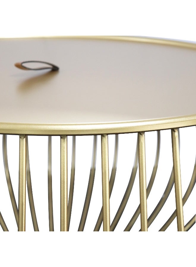 ebb & flow Moden & Elegant Iron Coffee Table For Living Room - Color: Gold - Dimensions: 80x80x42 CM - Image 4