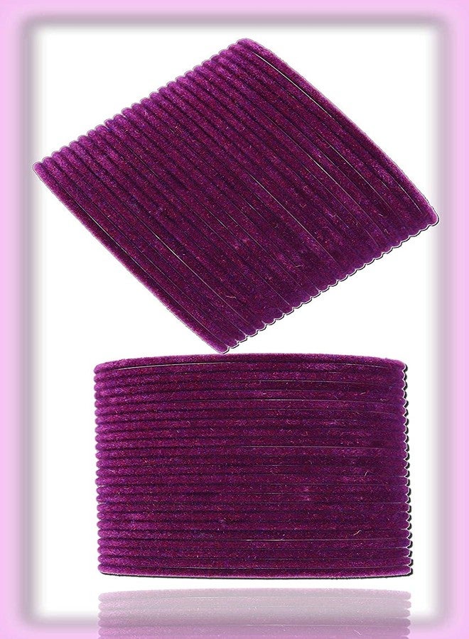 ZULKA Non-Precious Metal Base Metal with Velvet worked Glossy finished Bangle Set For Women/Girls, (Purple_2.8 Inches), Pack Of 48 Bangle Set - Image 3