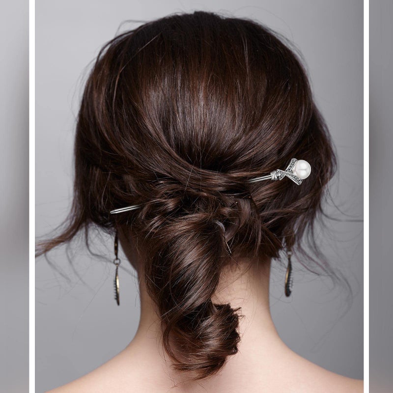 Waydress 3 Pieces Chinese Hair Stick Japanese Hairpin Hair Chopsticks for Women Pearl Rhinestone Flower Hair Accessories Vintage Tassel Handmade Chignon Jewelry(Traditional Style) - Image 2