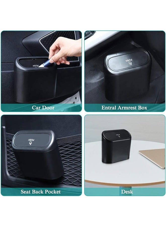 2 Packs Car Trash Can with Lid, Mini Auto Dustbin Garbage Organizer Holder, Automotive Storage Container Bin with 5 Rolls of Garbage Bags (Random Color) for Vehicle, Home, Office - Image 5