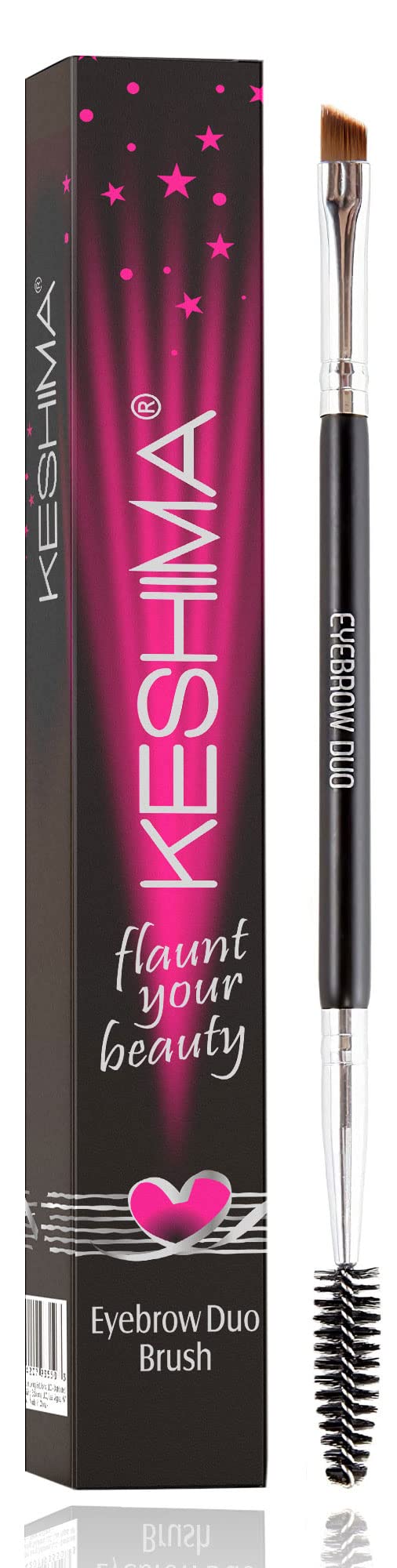 KESHIMA Eyebrow Brush Duo  Premium Quality Angled Eye Brow Brush and Eyebrow Spoolie
