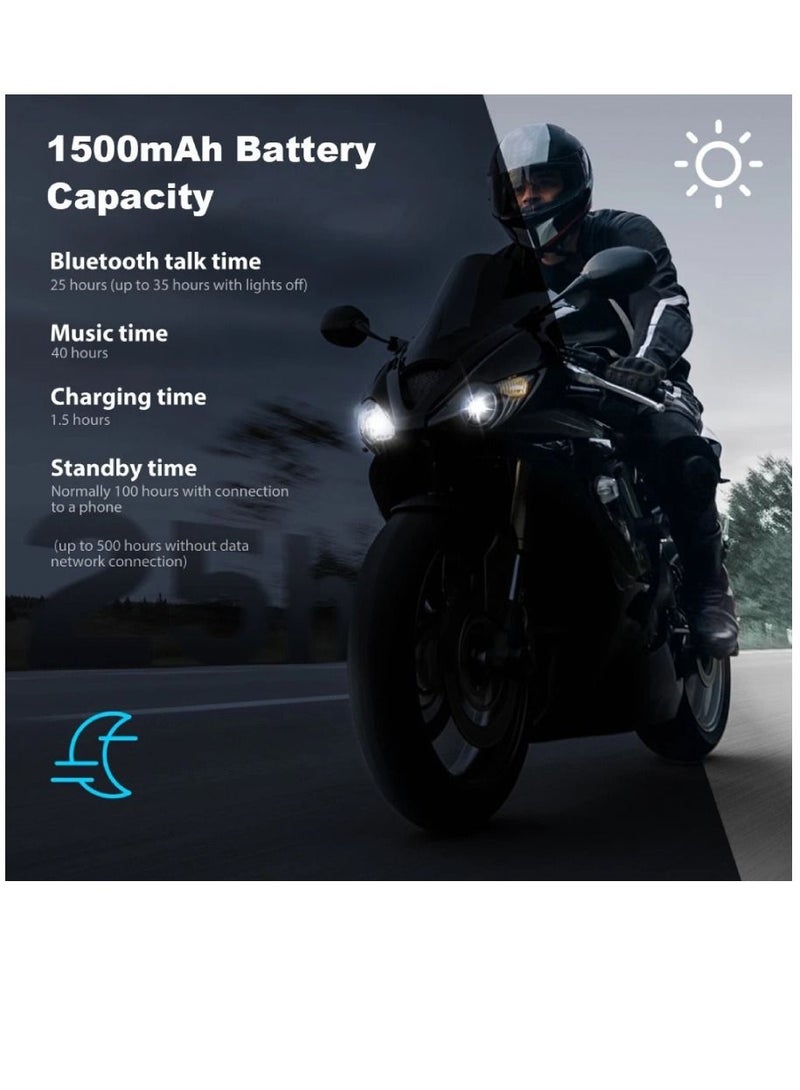 ارواق سماعة رأس بلوتوث للدراجات النارية GX10 10 رايدرز BT إنترفون مع راديو FM ومكبر صوت 2 قطعة - Image 5