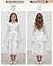 Toulite 4 Pcs Angel Costume for Girls Including White Dress Headband Wing and Wand Nativity Costume for Christmas57 Years Old - Image 4