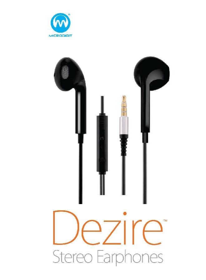 Micro Digit Microdigit Dezire DE661 Wired Stereo Earphones with Mic (3.5mm Jack) - Image 2