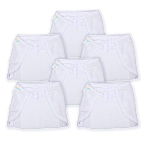 1st Step Washable and 100% Cotton Nappies (White, New Born) - Image 1