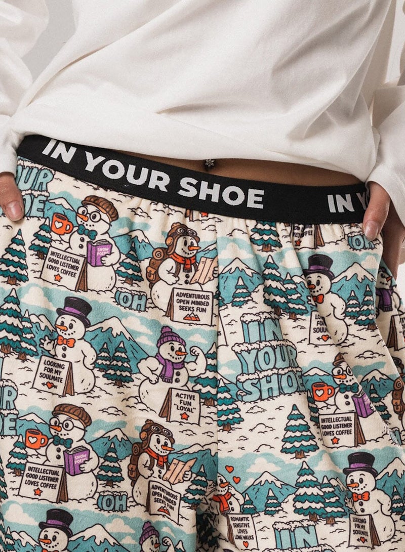 In Your Shoe Snow Dates Fluffy Pyjama Pants - Image 3