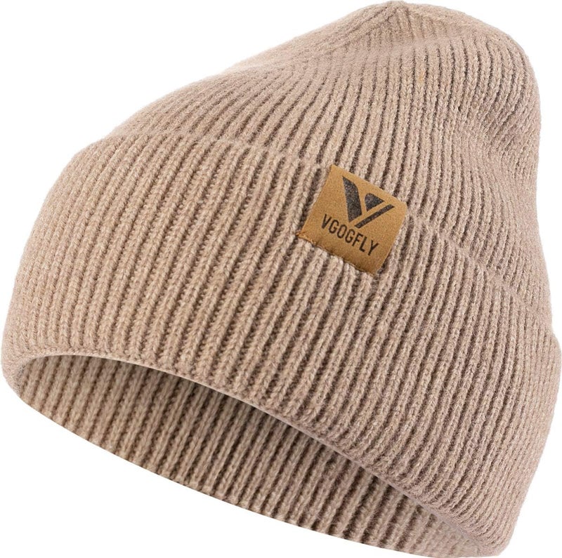 Vgogfly Beanie Men Slouchy Knit Skull Cap Warm Stocking Hats Guys Women Striped Winter Beanie Hat Cuffed Plain Hat - Image 1