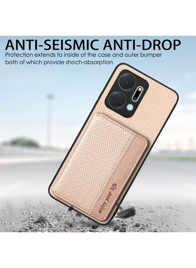 S-TOP Case For Honor X7A Carbon Fiber Magnetic Card Wallet Bag Phone Case - Image 5