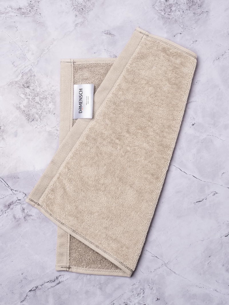 DAMENSCH 100% Cotton Face Towel, Super Soft Gym for Workout, Ultra Absorbent Towel for Women, Quick Dry, Long Lasting Colours Face Towel Set-Serene Beige I - Image 5