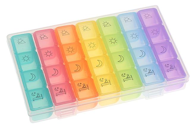28-Slot Weekly Pill Organizer - Image 1