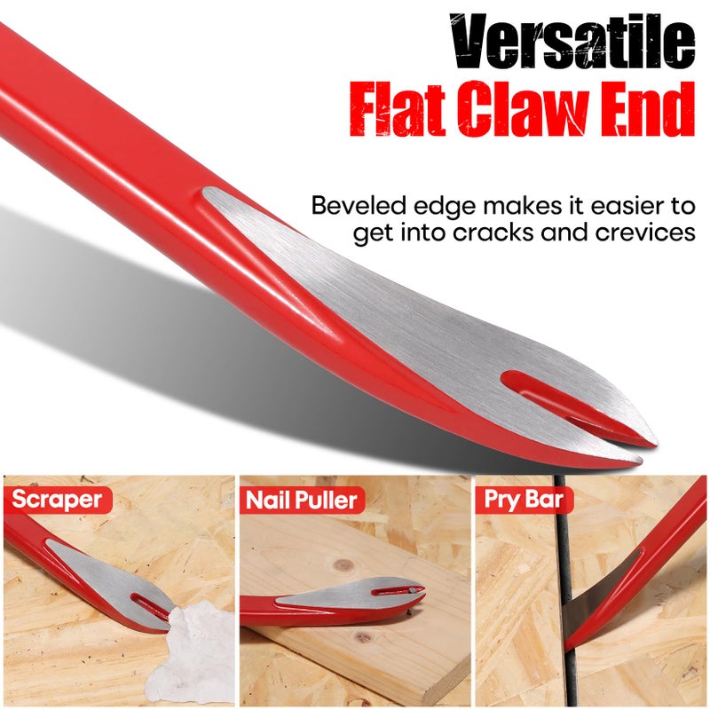 مجموعة أدوات سحب الأظافر مكونة من 3 قطع 12 10 8 - شديدة التحمل والقطط الصغيرة، شريط رفع مخلب الأداة المساعدة، شريط وندر بار من الفولاذ عالي الكربون، أداة المخل لإعادة تشكيل المنزل والأعمال الخشبية - Image 5