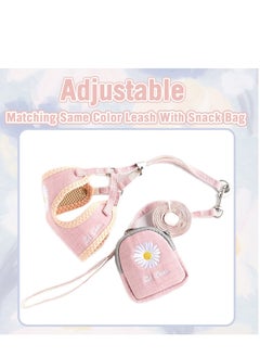 KASTWAVE Puppy Carrier, Puppy and Cat Carrier Leash Breathable Mesh Daisy Undershirt Pet Carrier Pet Training Leash for Indoor and Outdoor Training Pets (3-Piece Set, Pink)  - Image 5