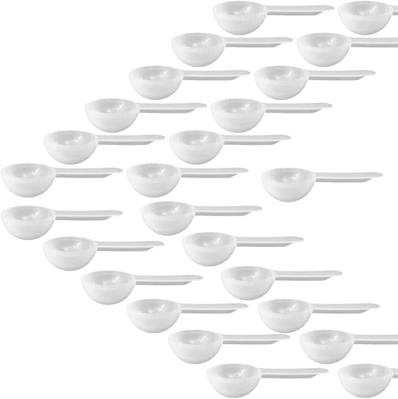 powbab 1 Tablespoon Measure Spoon Short Handle Scoops for Canisters by . Made in USA. Dual Use Powder Measure for 1 Teaspoon up to 1 Tablespoon Scoop. Protein, Spices, Coffee Scoop. BPA Free (25 count) - Image 1