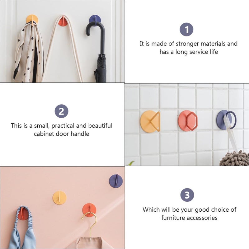 4pcs Blue Self Adhesive Cabinet Handles Round Door Pulls for Wardrobe Kitchen Drawer - Image 4