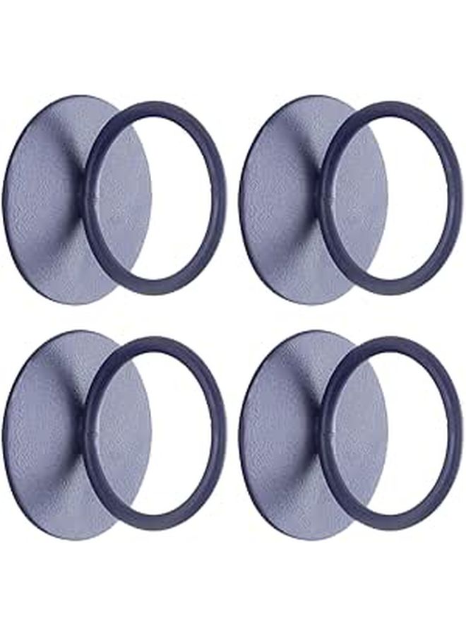 4pcs Blue Self Adhesive Cabinet Handles Round Door Pulls for Wardrobe Kitchen Drawer - Image 1