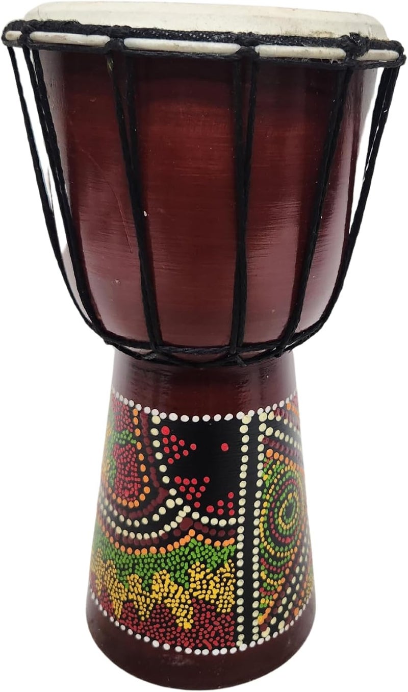 WorldBazzar DJEMBE DRUM BONGO CONGO 12" TALL HAND CARVED AFRICAN ABORIGINAL WOOD HAND PAINTED IMPORTER DIRECT TO YOU BEST PRICE FOR THE QUALITY - Image 5