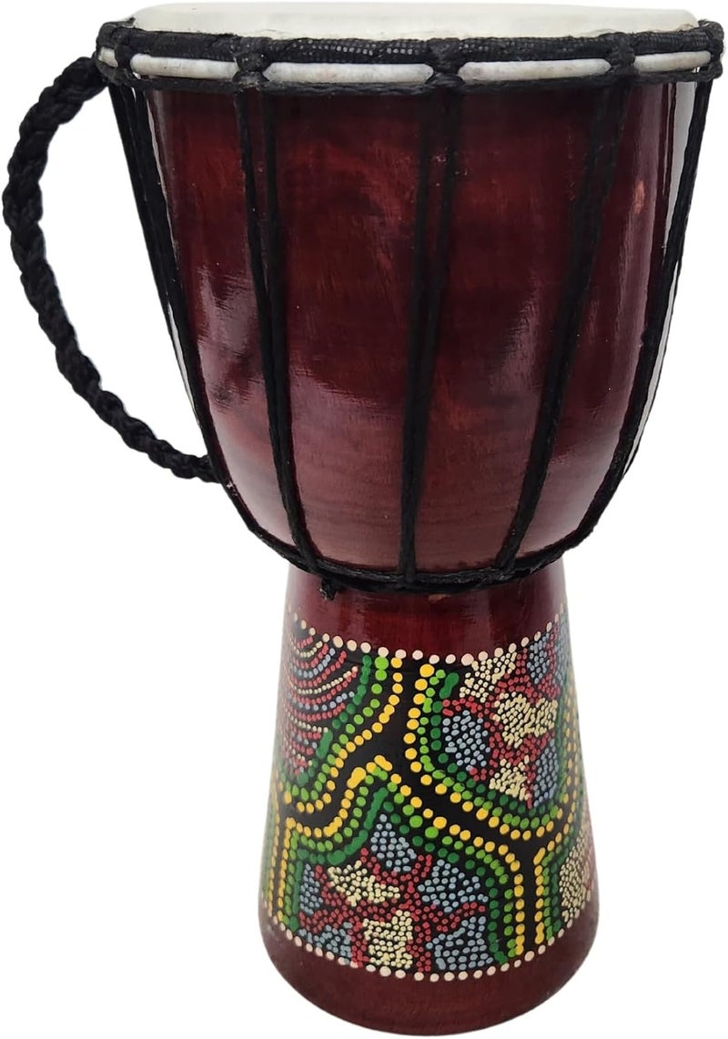 WorldBazzar DJEMBE DRUM BONGO CONGO 12" TALL HAND CARVED AFRICAN ABORIGINAL WOOD HAND PAINTED IMPORTER DIRECT TO YOU BEST PRICE FOR THE QUALITY - Image 1