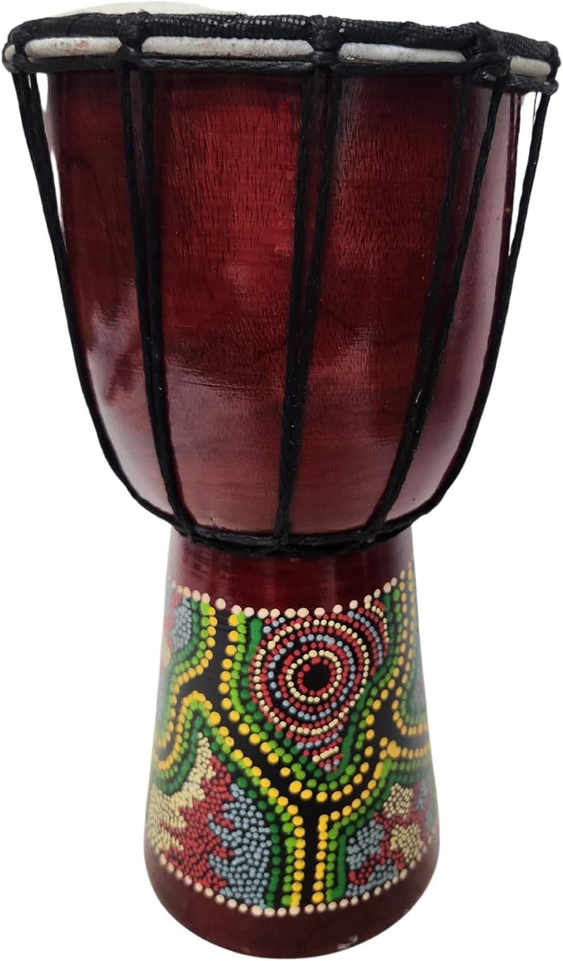 WorldBazzar DJEMBE DRUM BONGO CONGO 12" TALL HAND CARVED AFRICAN ABORIGINAL WOOD HAND PAINTED IMPORTER DIRECT TO YOU BEST PRICE FOR THE QUALITY - Image 2