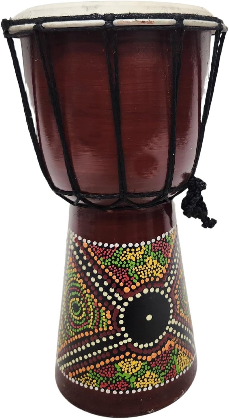 WorldBazzar DJEMBE DRUM BONGO CONGO 12" TALL HAND CARVED AFRICAN ABORIGINAL WOOD HAND PAINTED IMPORTER DIRECT TO YOU BEST PRICE FOR THE QUALITY - Image 3