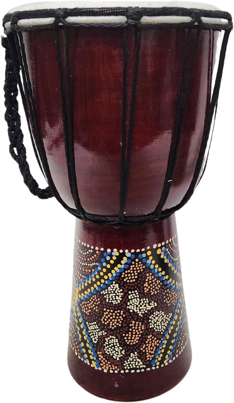 WorldBazzar DJEMBE DRUM BONGO CONGO 12" TALL HAND CARVED AFRICAN ABORIGINAL WOOD HAND PAINTED IMPORTER DIRECT TO YOU BEST PRICE FOR THE QUALITY - Image 4