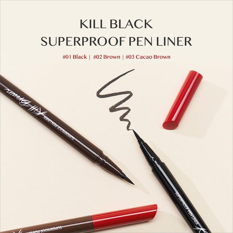 CLIO PROFESSIONAL CLIO Superproof Pen Liquid Eye Liner, Precision Tip, Long Lasting, Smudge-Resistant, High-Intensity Color (002 BROWN (NEW)) - Image 2