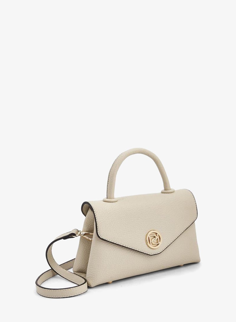 Paprika Textured Satchel Bag With Detachable Strap - Image 3