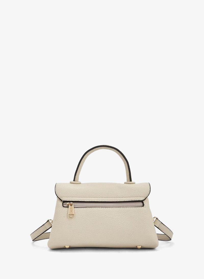 Paprika Textured Satchel Bag With Detachable Strap - Image 5