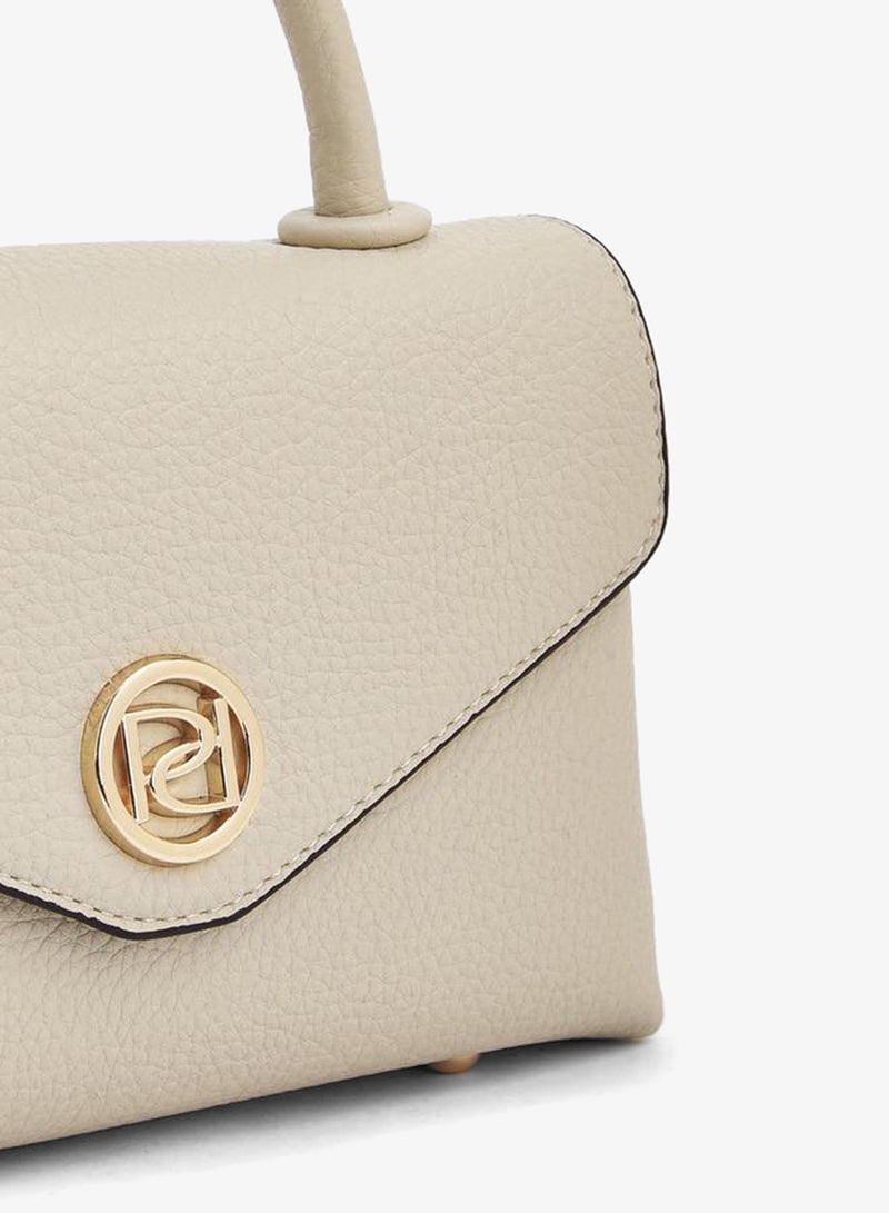 Paprika Textured Satchel Bag With Detachable Strap - Image 4