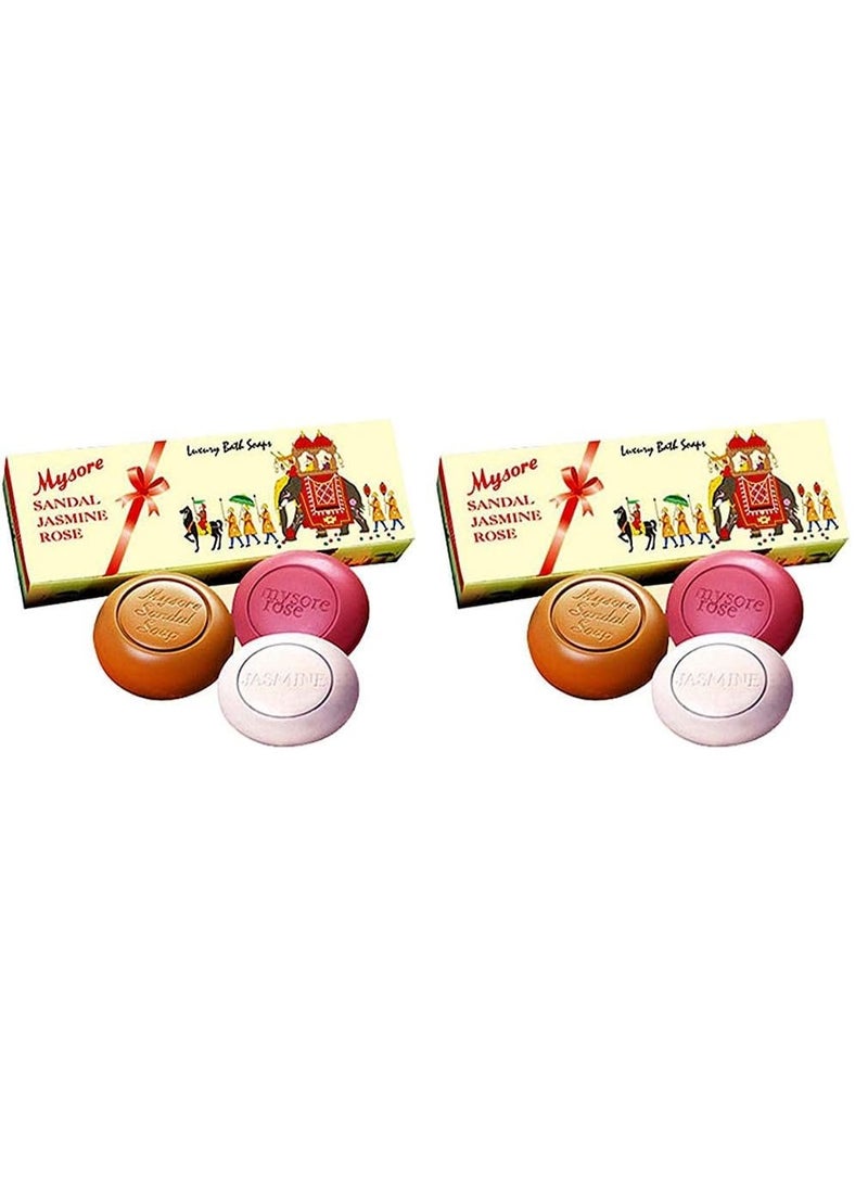 Mysore Sandal, Jasmine And Rose Soap, 900g (Pack Of 6) - Image 1