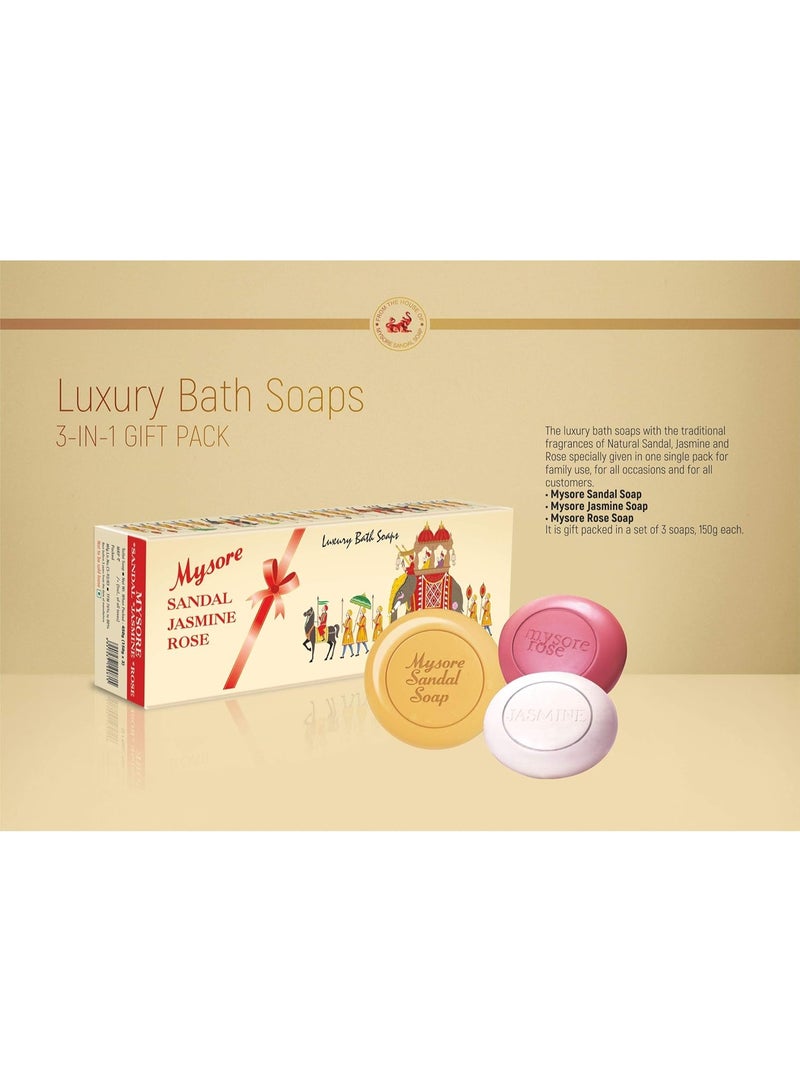 Mysore Sandal, Jasmine And Rose Soap, 900g (Pack Of 6) - Image 4