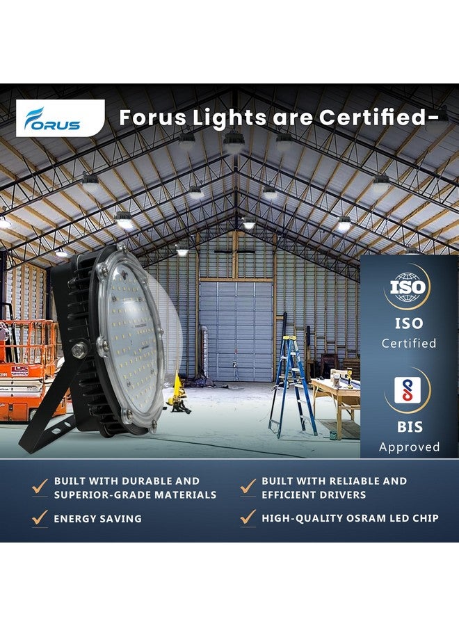 Forus 50W LED Well Glass Light - Cool White | High Bay LED Light for Warehouse, Factory, Shed & Industrial Use | Hanging Commercial Light with 5 Years Warranty | Energy-Efficient Shop Light - 1PC - Image 3