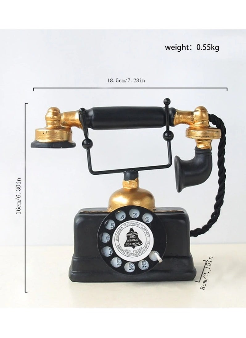 Generic Elegant Vintage-Style Decorative Telephone – Antique Resin Rotary Phone Replica, Perfect for Home and Bar Décor, Study Room Display, Nostalgic Photography Props, and Unique Gifts for Weddings, Graduations, and Special Occasions  - Image 5