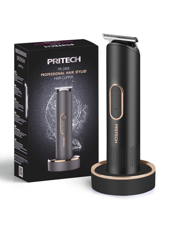 pritech Bikini Trimmer for Women - Rechargeable Pubic Hair Trimmer for Sensitive Skin, Wet&Dry Use, Pain-Free Electric Razor&Shaver with Standing Recharge Dock, Ideal Gift for Women, Black - Image 1