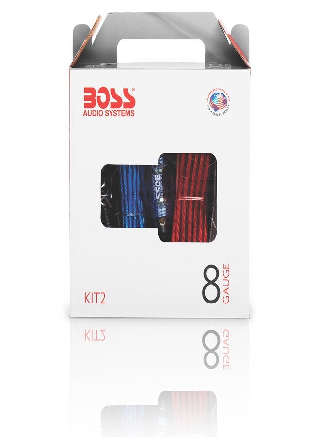 بوس أوديو سيستمز طقم أسلاك تركيب مضخم الصوت BOSS Audio Systems KIT2 8 Gauge - يساعدك طقم أسلاك مضخم الصوت للسيارة على إجراء التوصيلات وتزويد الراديو ومكبرات الصوت الفرعية ومكبرات الصوت بالطاقة. - Image 1