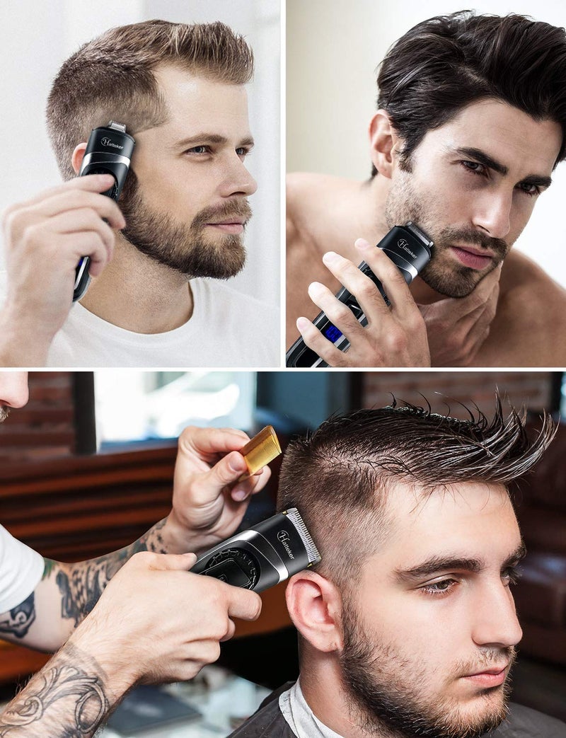 Hatteker Men's Hair Clipper Trimmer Beard Trimmer Cordless Hair Cutting Kit for Men Grooming Kit Precision Trimmer Waterproof Rechargeable, Battery Powered - Image 2