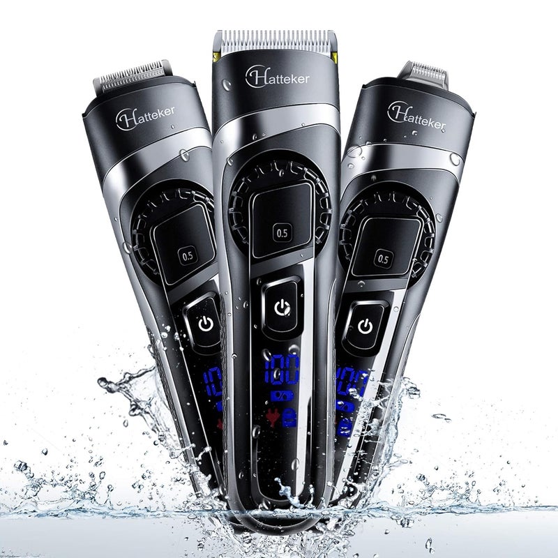 Hatteker Men's Hair Clipper Trimmer Beard Trimmer Cordless Hair Cutting Kit for Men Grooming Kit Precision Trimmer Waterproof Rechargeable, Battery Powered - Image 3